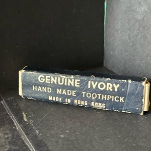 Antique Vintage Ivory toothpick in protective sleeve and box